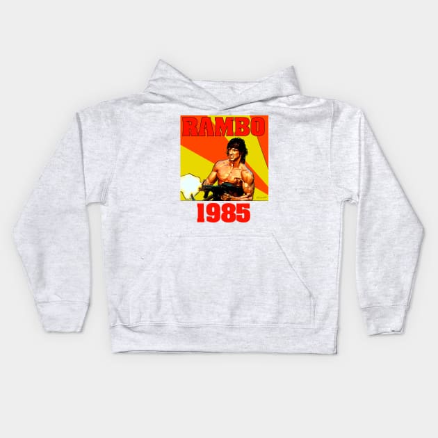 Rambo 1985 Kids Hoodie by PjesusArt